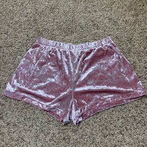 Pink Velvet Shorts